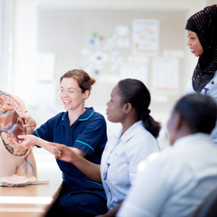Nursing students in a seminar.