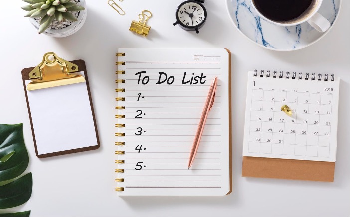 To-do list with Objects on the Table
