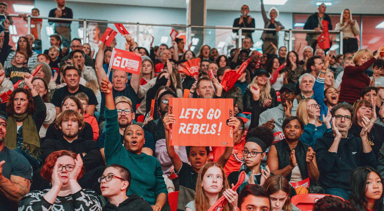 The cheering crowd