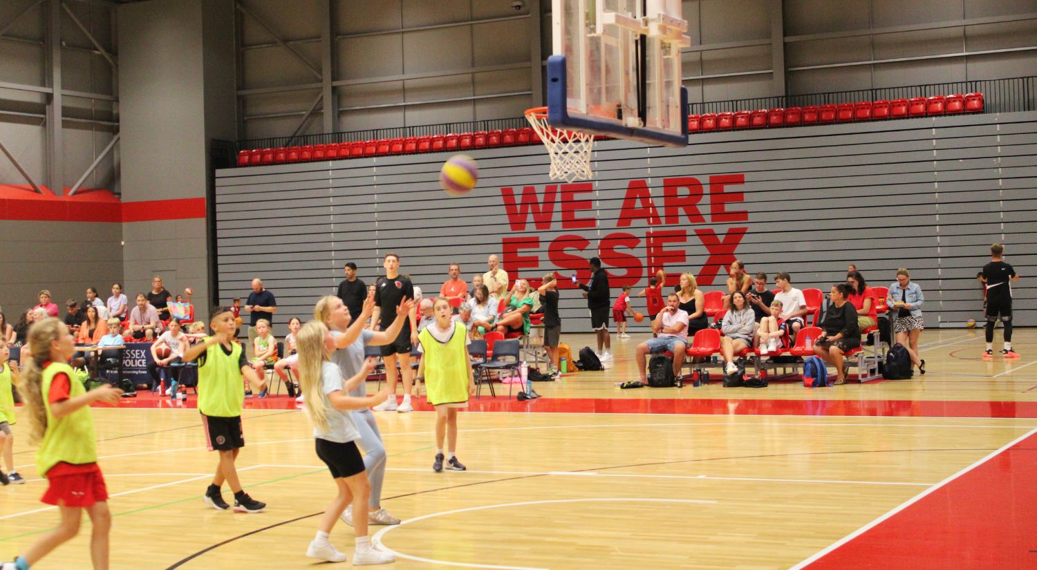 A youngster goes for the net