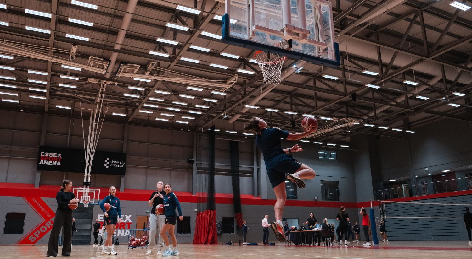 Cricketers took on a basketball challenge