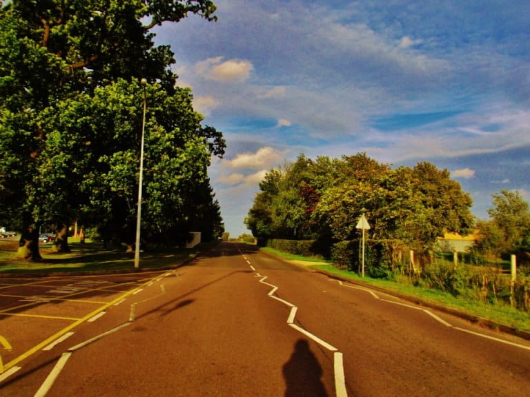 View down Boundary Road on a sunny day