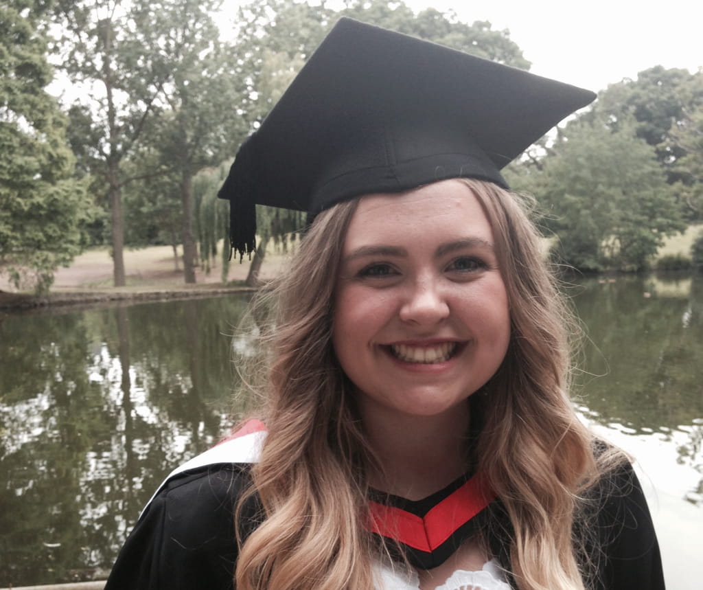 Lauren Brown at her MSc Graduation Day in 2015