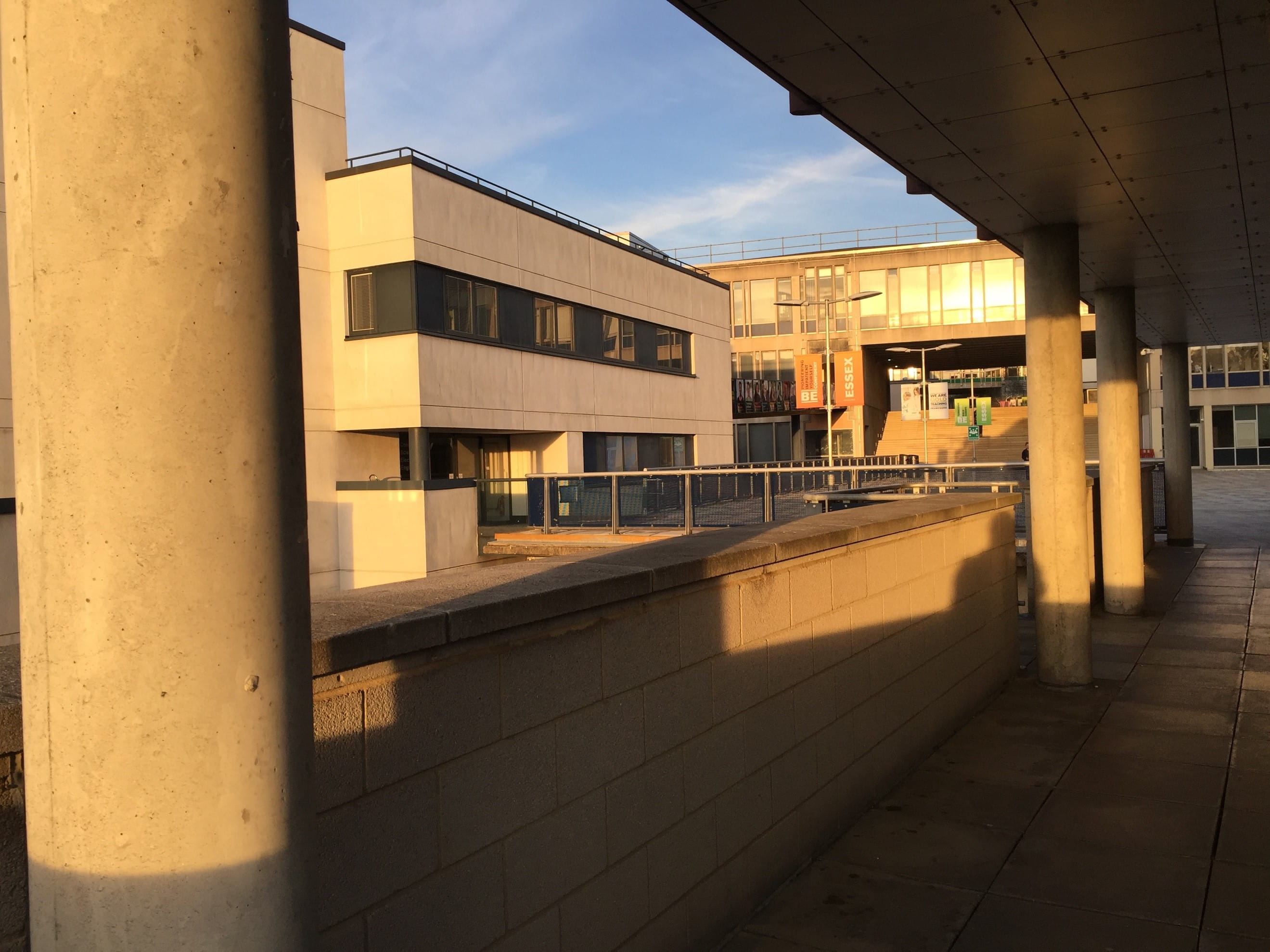 Photo of square 5 and its surrounding departmental buildings on the Colchester Campus