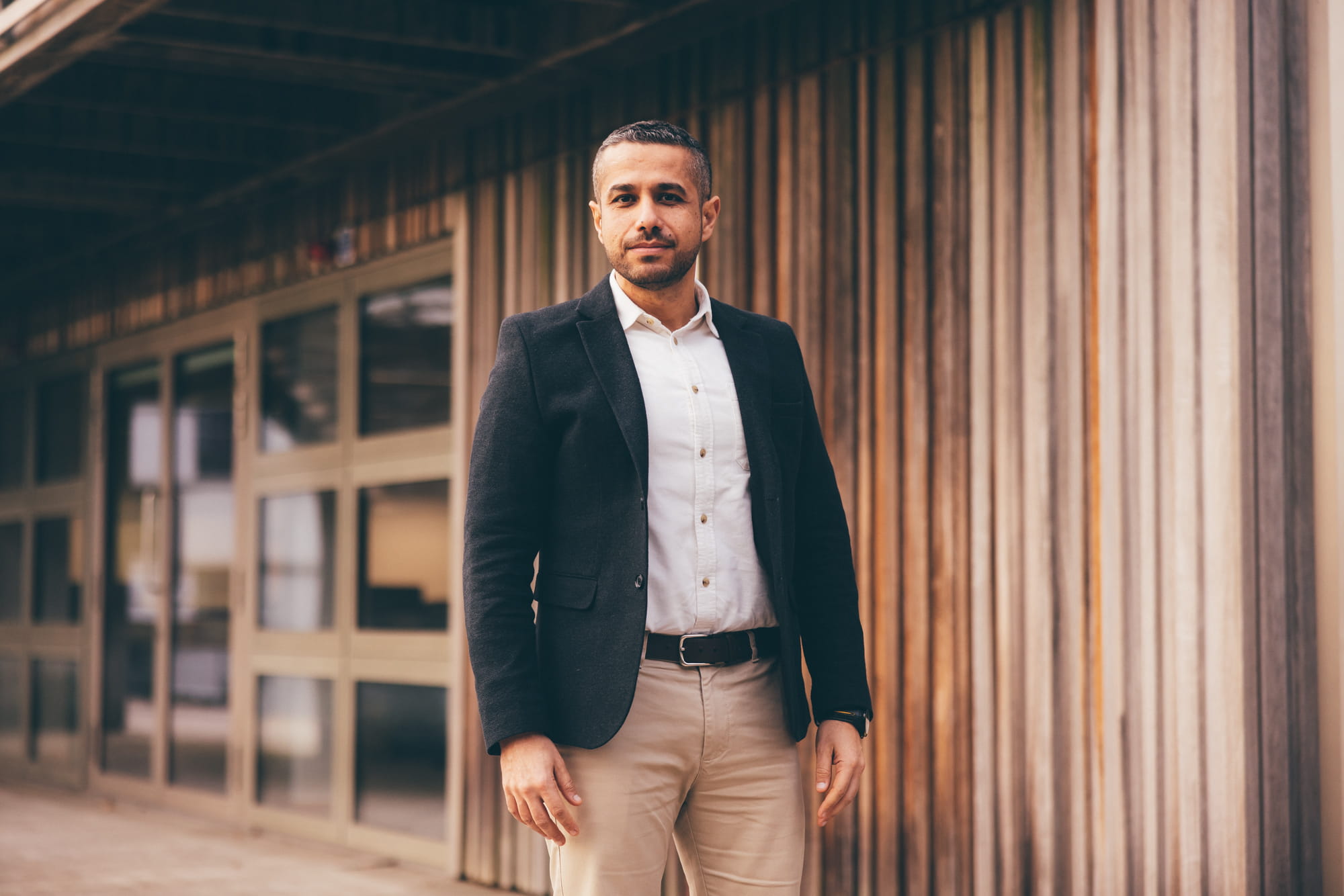 MBA Student Ghassan Khawaja standing outside Essex Business School 