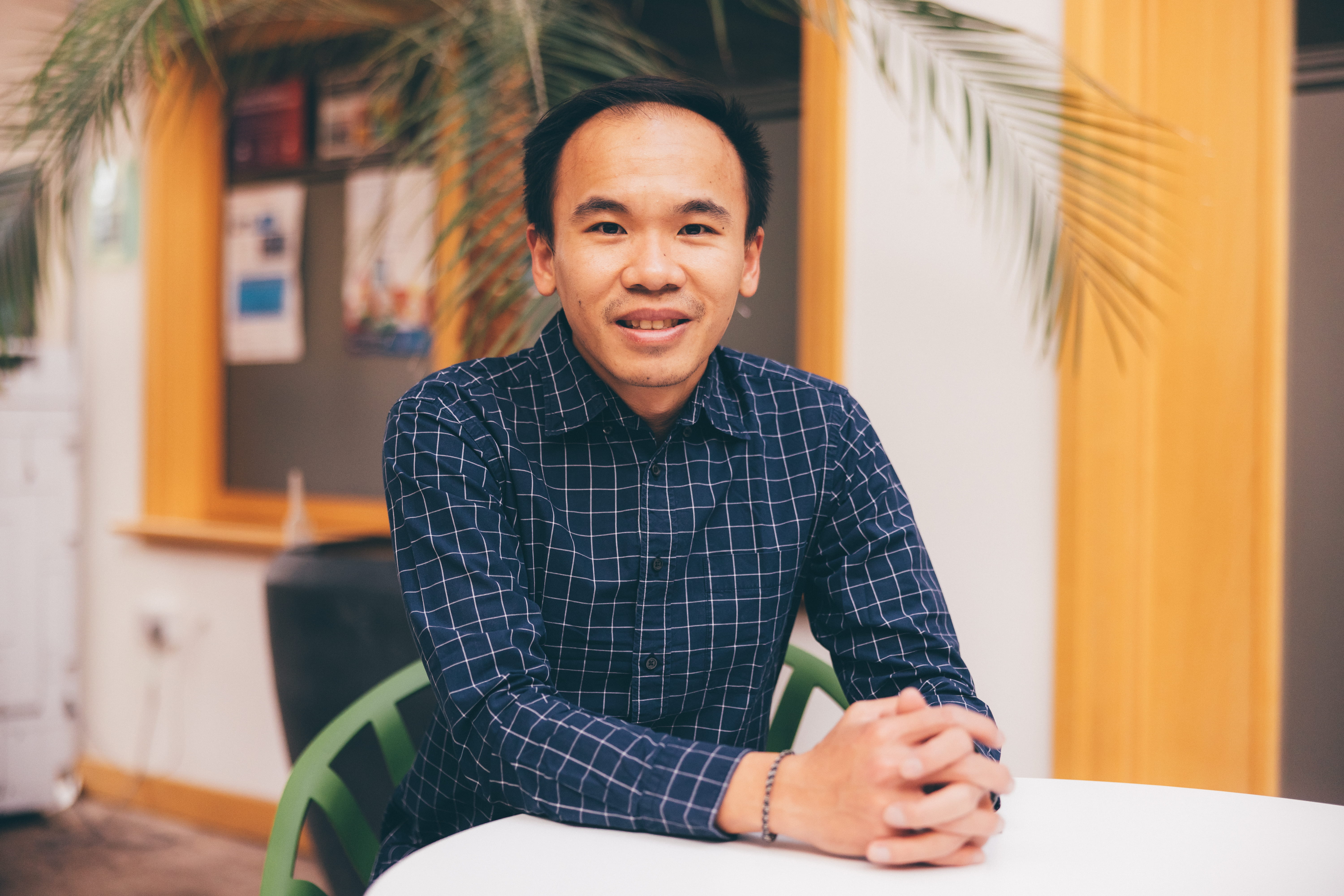 MSc HRM Student Ferry Kurniawan pictured in Essex Business School foyer