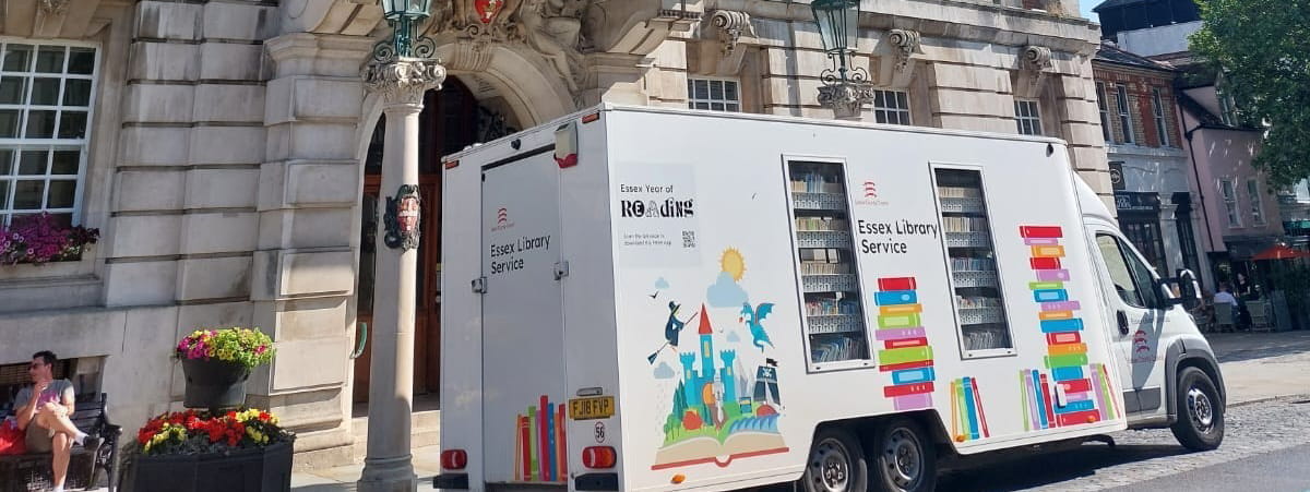 The Essex Libraries mobile library bus is coming to Colchester Campus