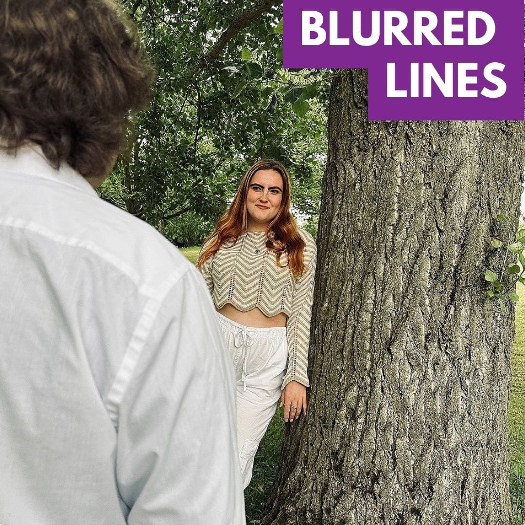 Promotional graphic for Blurred Lines at the Colchester Fringe 2024