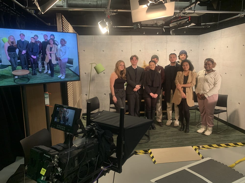 Students take the spotlight in our Media Centre's TV Studio.