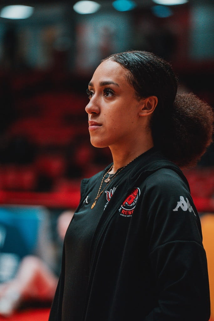 Profile image of Essex Rebels women's basketball shooting guard Jade Mbam pictured at Essex Sports Arena ahead of gameday