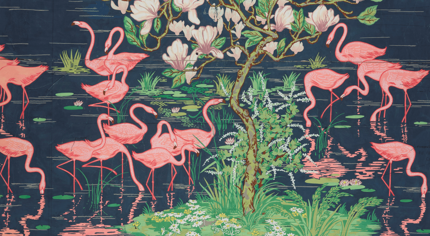 Flamingo print - Warner Textile Archive