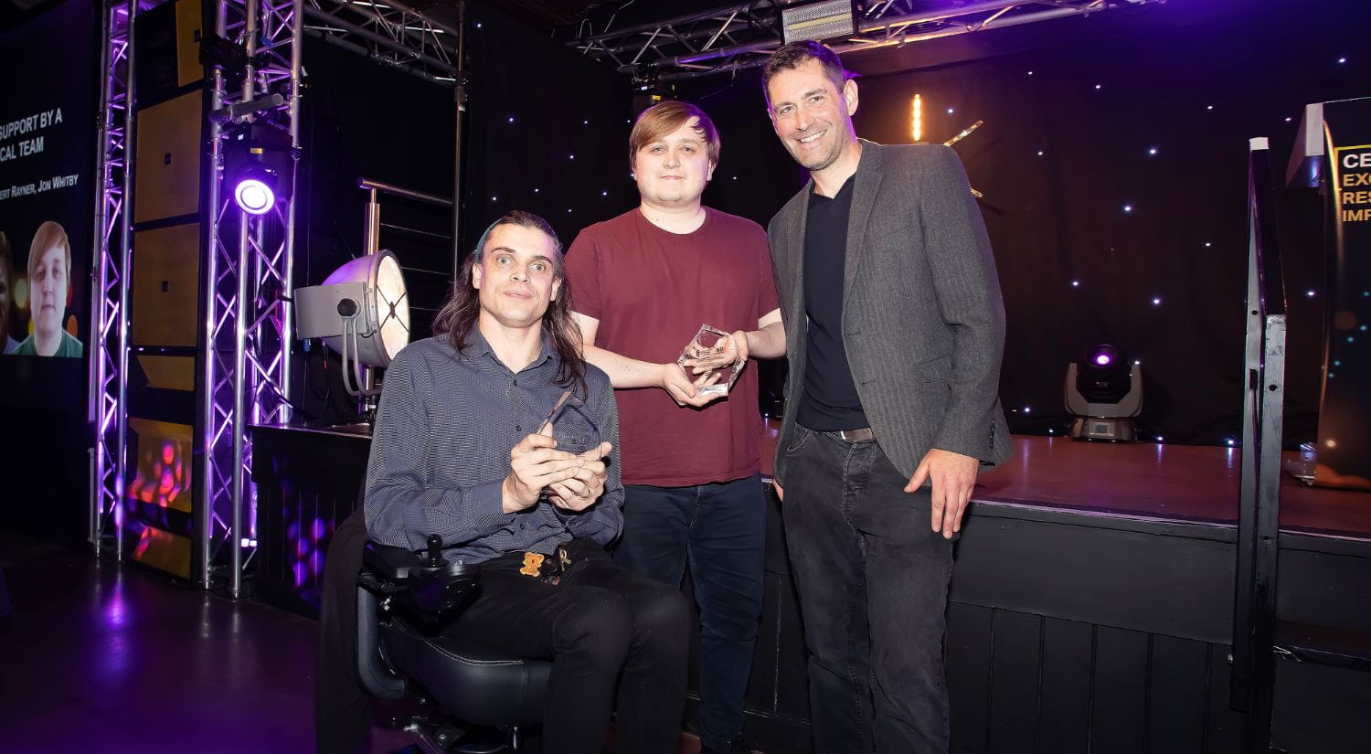 Callum Gutteridge and Robert Rayner receive award from Professor Edward Codling