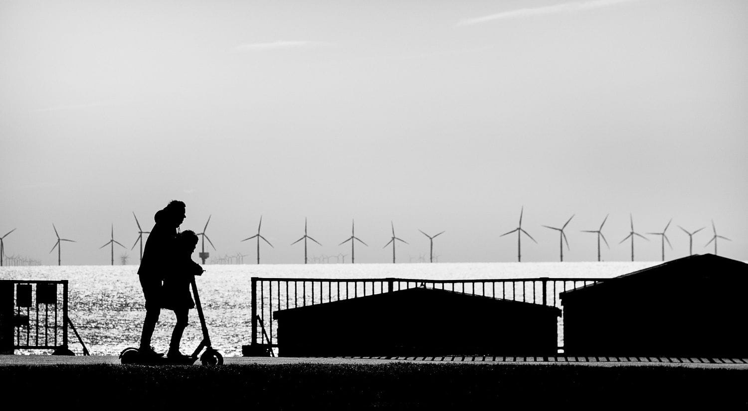 Untitled landscape with wind turbines by Dan Sceats