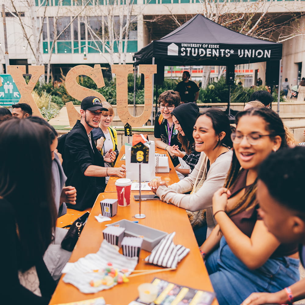 Students on the Colchester Campus playing games