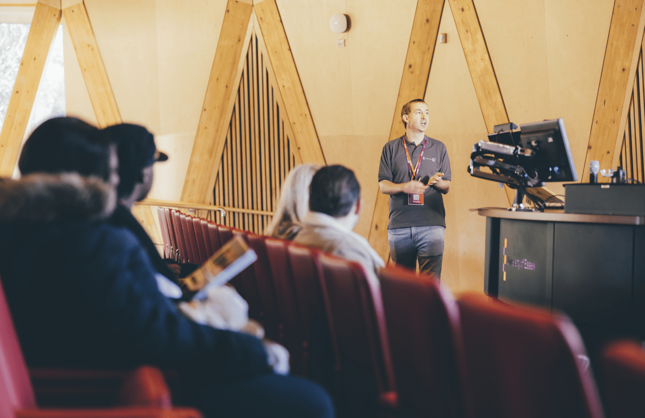 Talk in a lecture theatre