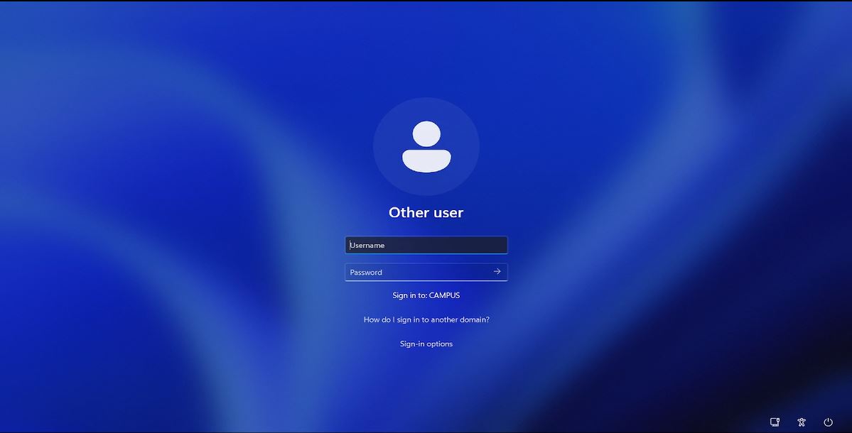 Screenshot of the Windows 11 log in screen)