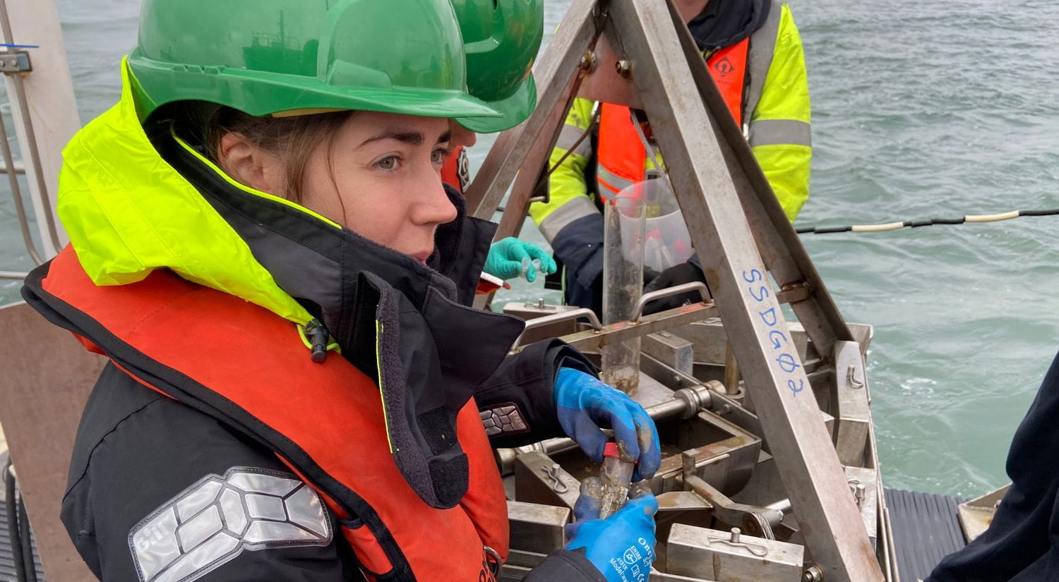 Dr Natalie Hicks onboard the research vessel 